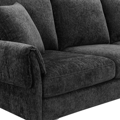 chenille l-shaped sofa with 2 pillows