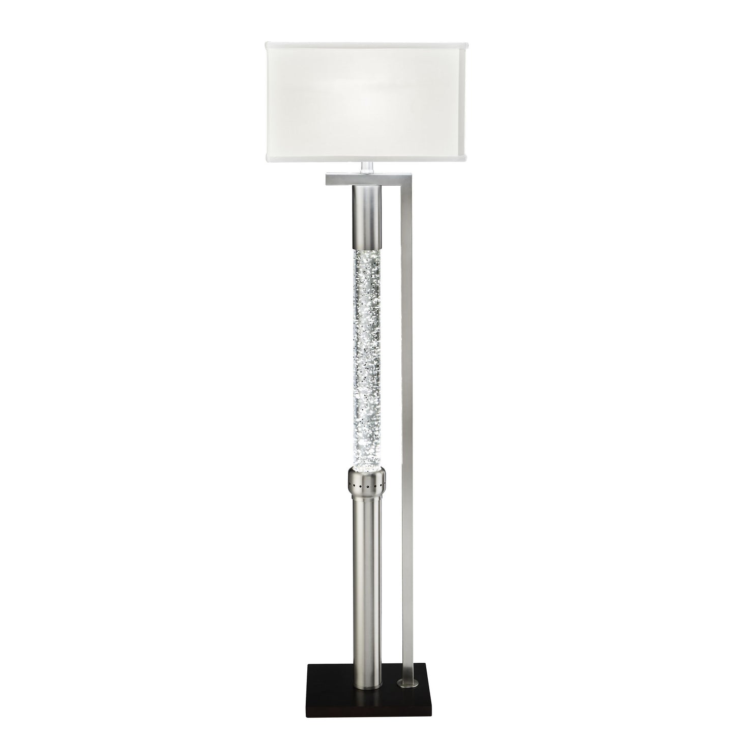 luxurious water dancing floor lamp with satin nickel finish metal sparkling