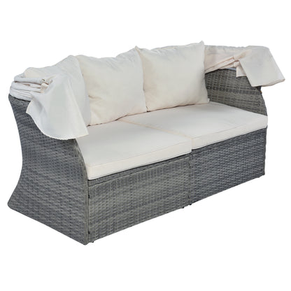Daybed/Sunbed with Retractable Canopy Set