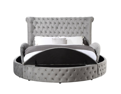 ACME Gaiva Queen Bed w/Storage, Gray Velvet