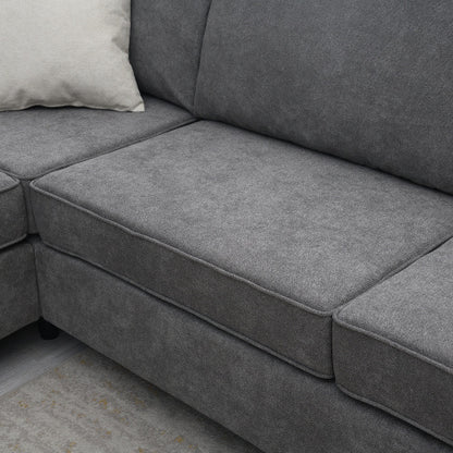 Modern L Shape Couch with 3 Pillows