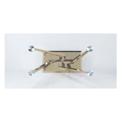 ACME Barnard Dining Table in Clear Glass & Mirrored Gold Finish