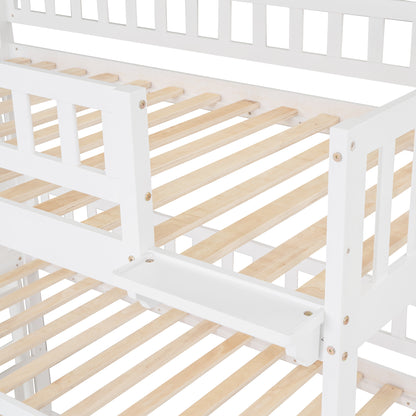 Twin-Over-Twin-Over-Twin Triple Bed with Built-in Ladder and Slide