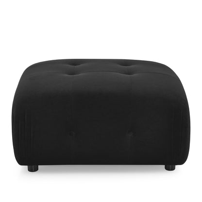 Button Tufted Modular Sectional Sofa, Black Velvet