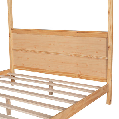 Modern Canopy Platform Bed with Headboard