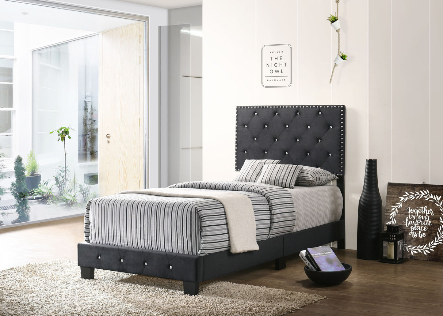suffolk twin bed , black