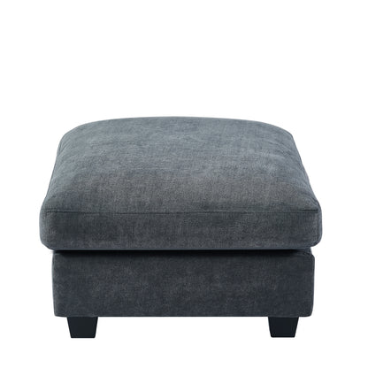 U_Style Modern Large L-Shape Feather Filled Sectional Set, Grey