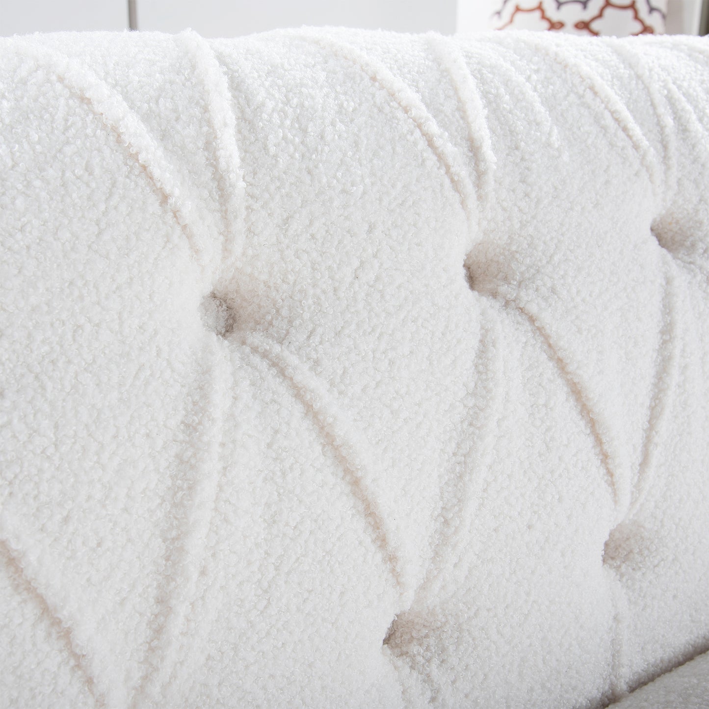 84.65" rolled arm chesterfield 3 seater sofa