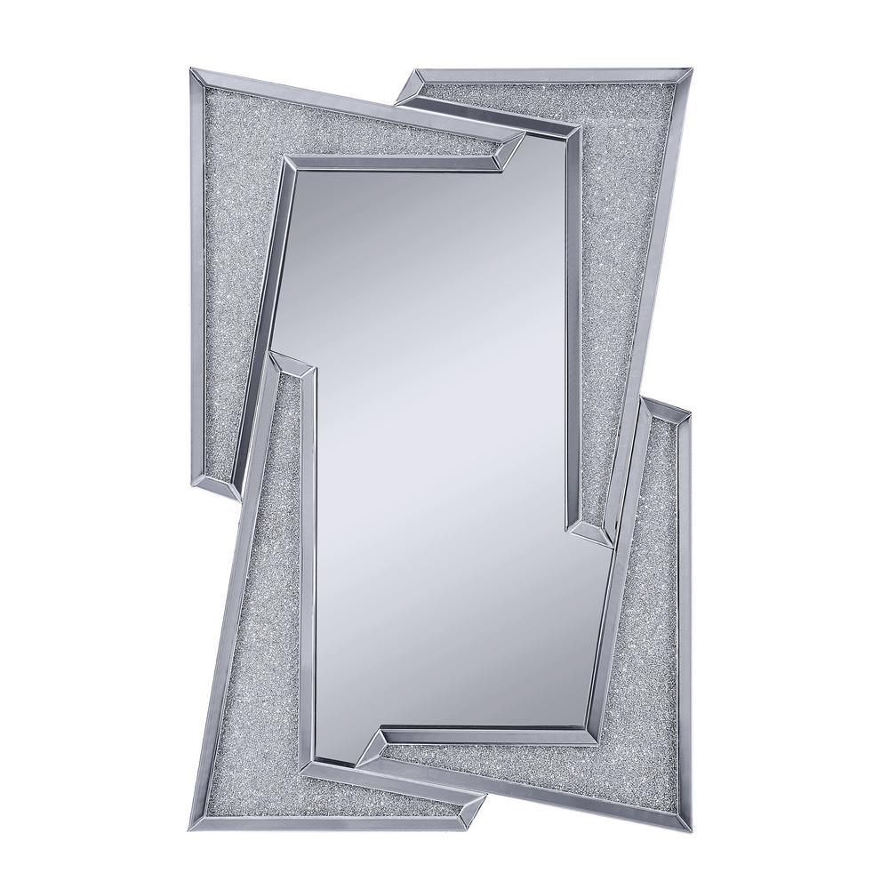 acme noralie wall decor in mirrored & faux diamonds