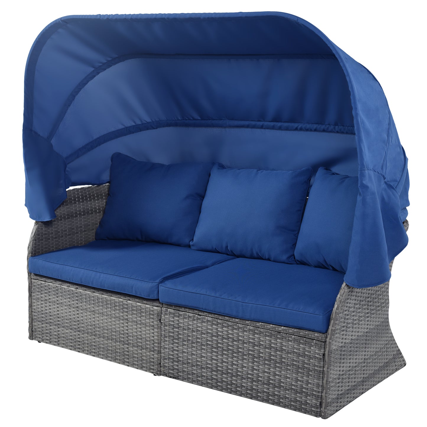 daybed/sunbed with retractable canopy set