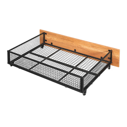 Full Over Twin & Twin Bunk Bed with Drawers and Guardrails, Black