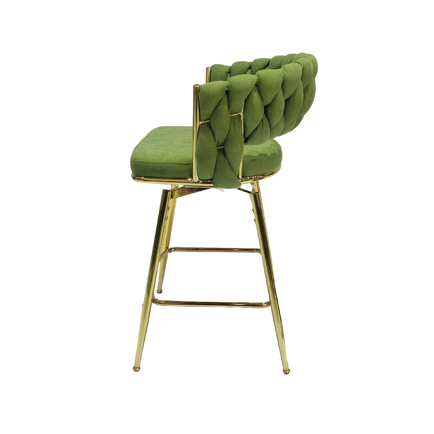bar chair linen woven bar stool set of 4, green