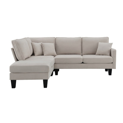 Terry 5-Seat Couch Set with Chaise with 3 Pillows
