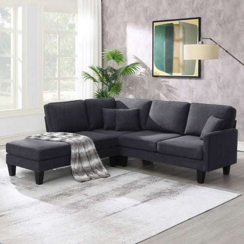 terry 5-seat couch set with chaise with 3 pillows