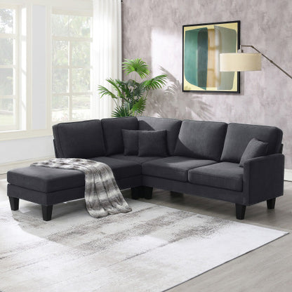 Terry 5-Seat Couch Set with Chaise with 3 Pillows