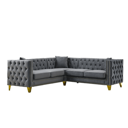 Zara Velvet 5-Seater Corner Sofas