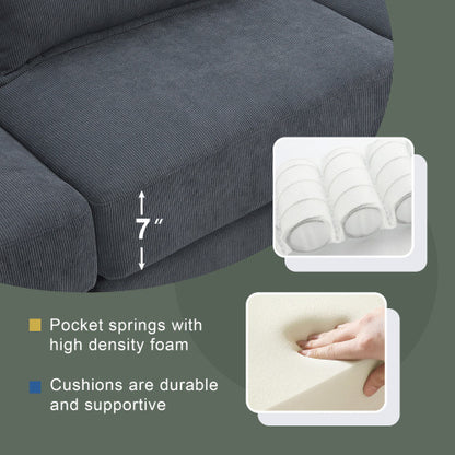 Emily U Shaped Couch with Armrest Bags
