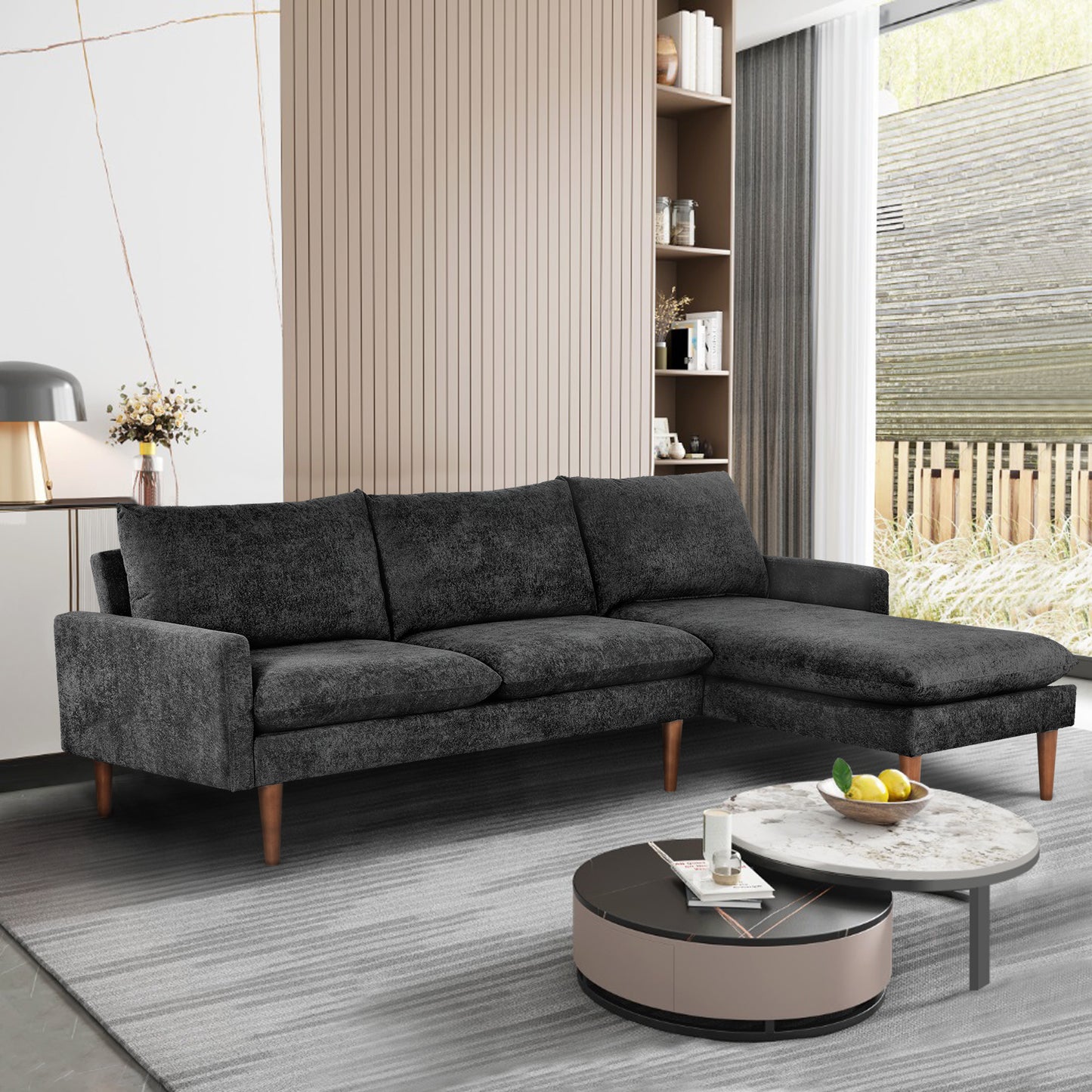 cashmere l shape convertible sectional sofa
