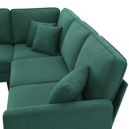 Terry 5-Seat Couch Set with Chaise with 3 Pillows