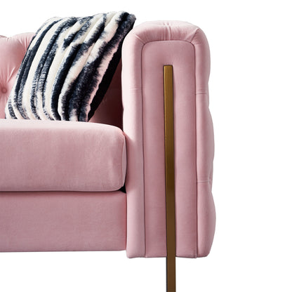 Chesterfield Modern Tufted Velvet Sofa, Pink