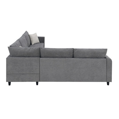 Modern L Shape Couch with 3 Pillows