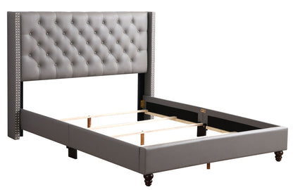 Julie Upholstered Bed , LIGHT GREY
