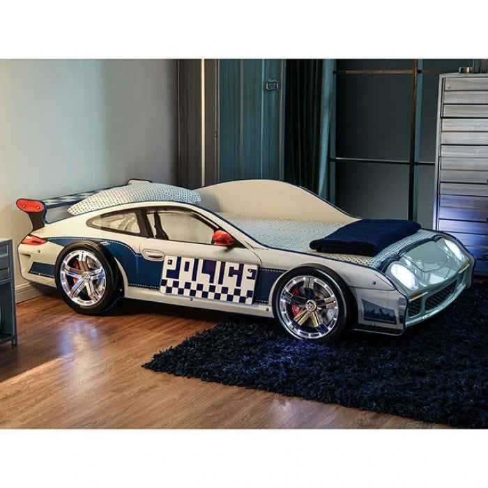 police car twin bed, blue