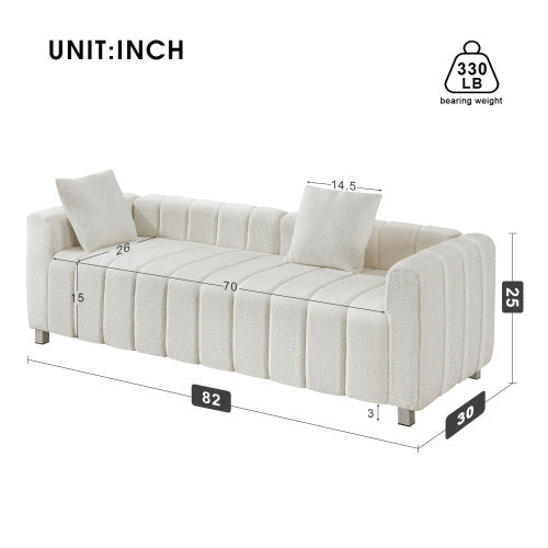 teddy velvet sofa with 2 pillows