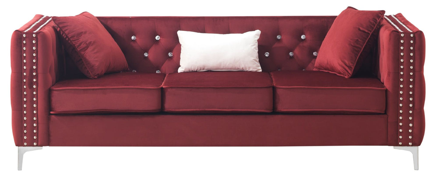 paige sofa set, burgundy