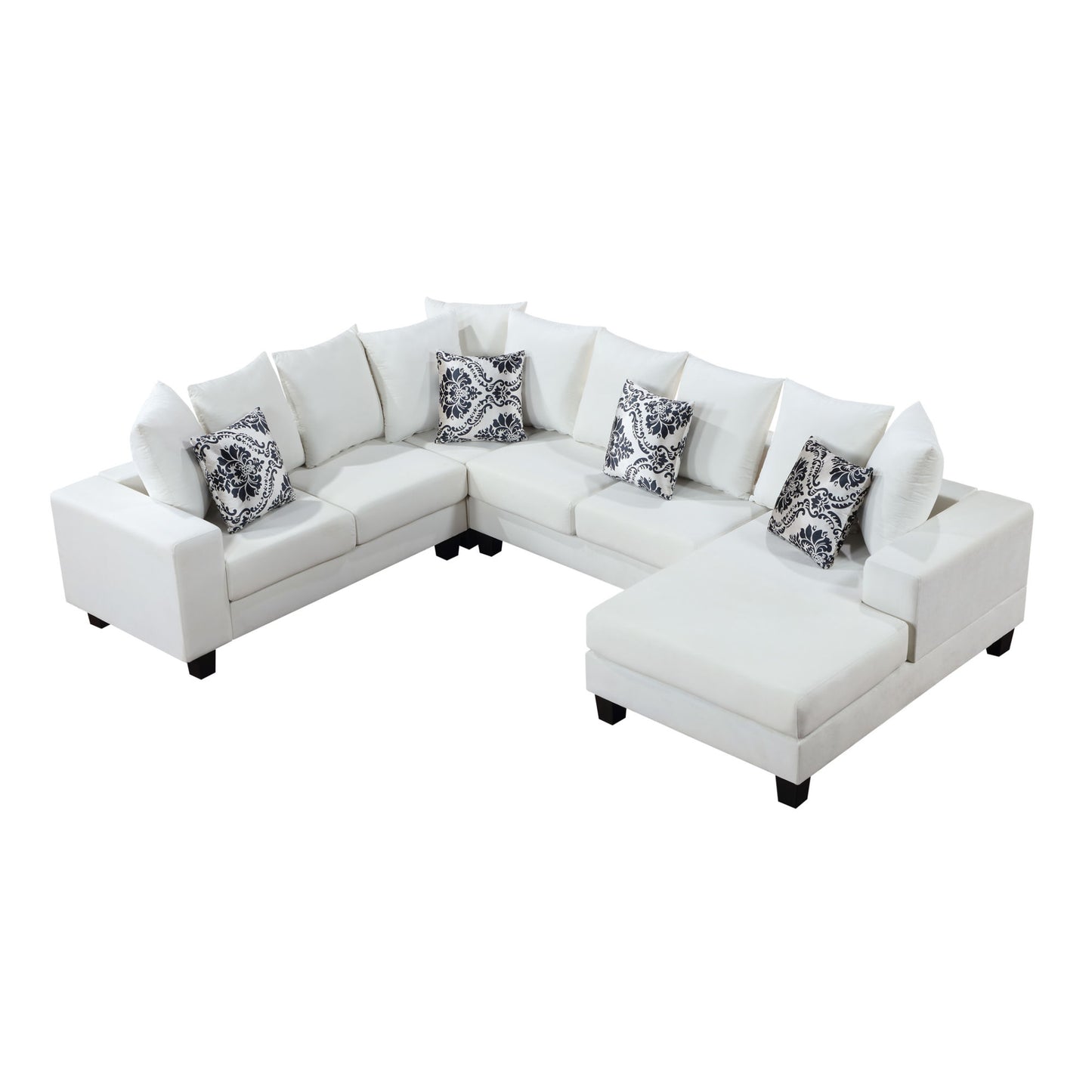 elegant velvet corner couch with lots of pillows