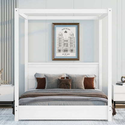 Modern Canopy Platform Bed with Headboard