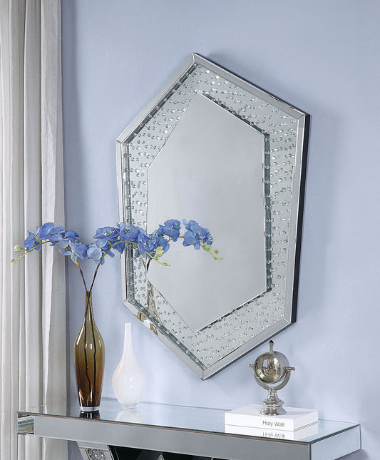 ACME Nysa Wall Decor in Mirrored & Faux Crystals