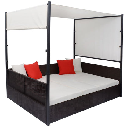 Patio Bed with Canopy Brown