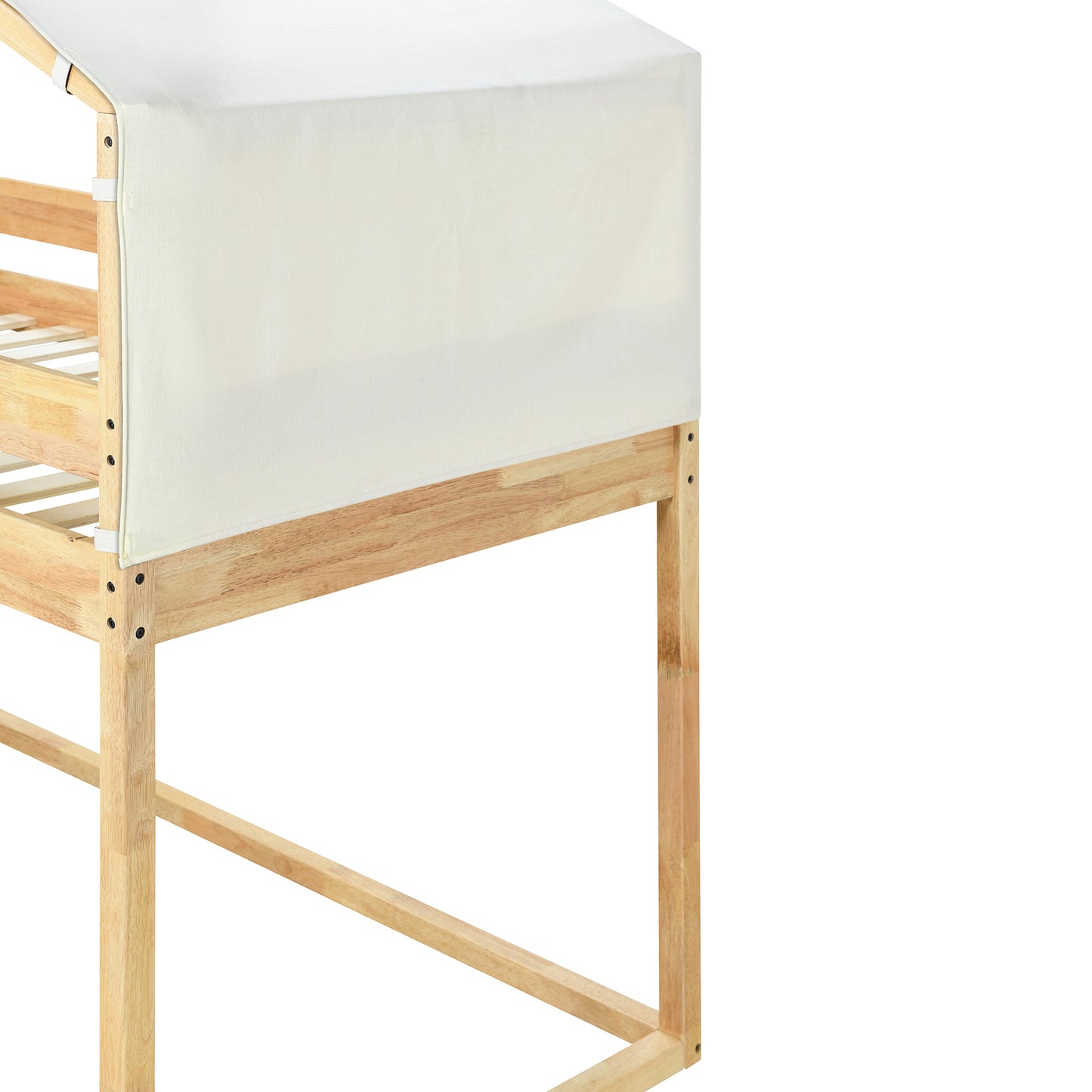 twin over twin bunk bed wood bed with tent