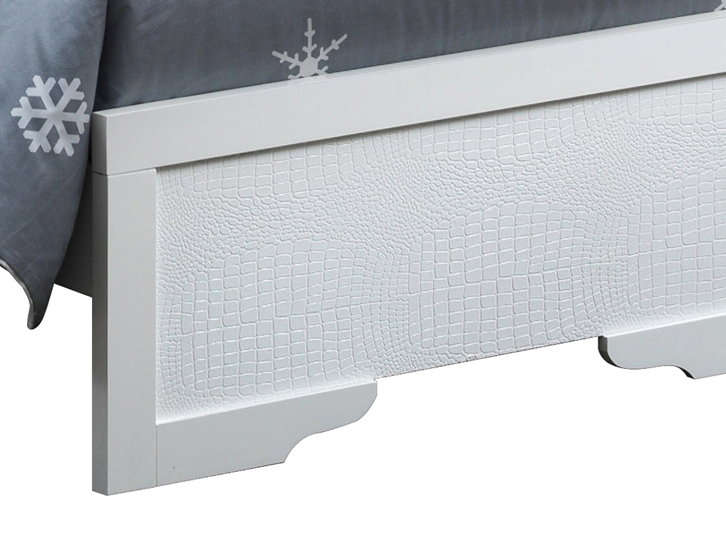 lorana twin bed , silver champagne