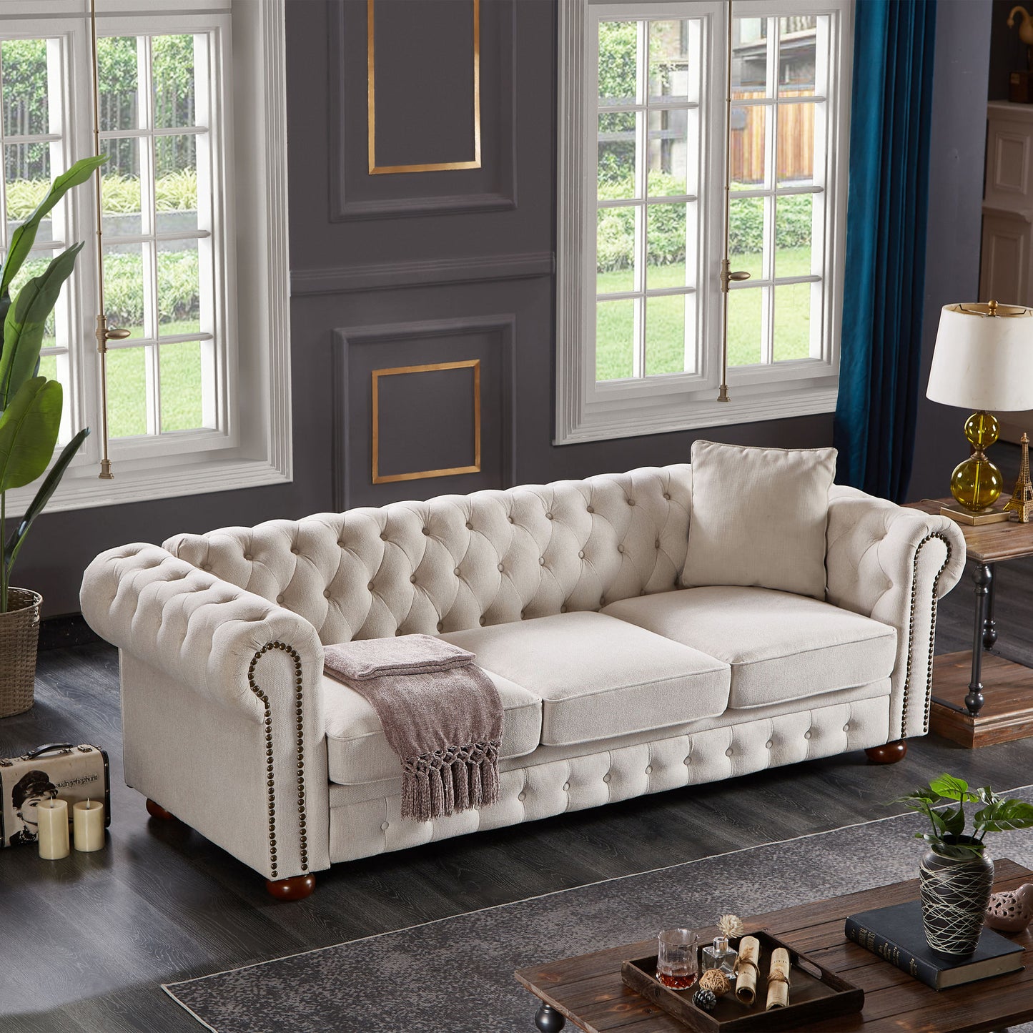 zara chesterfield sofa beige