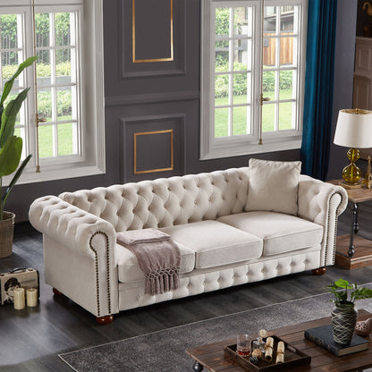 Zara Chesterfield Sofa Beige
