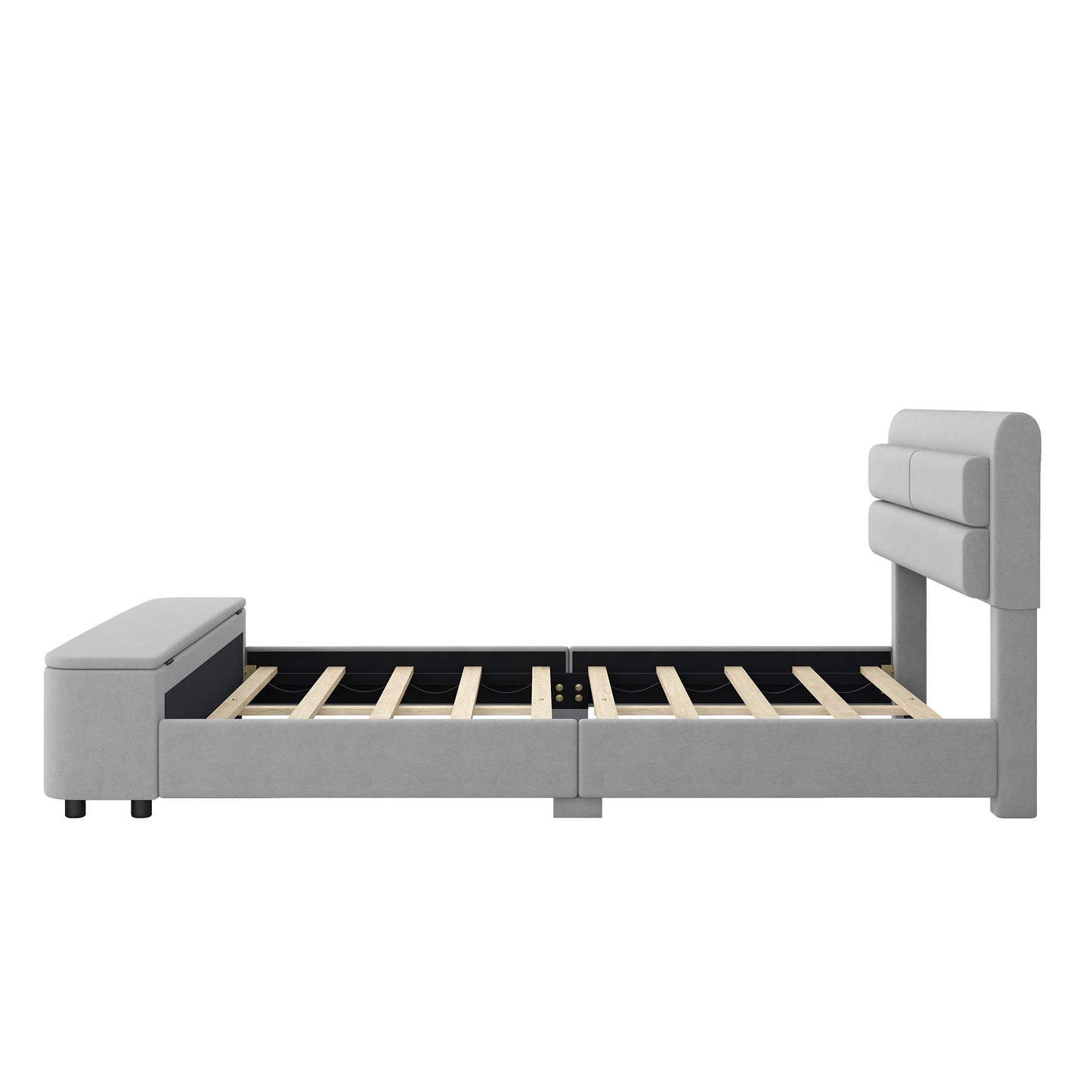 holly upholstery platform bed with storage headboard and footboard