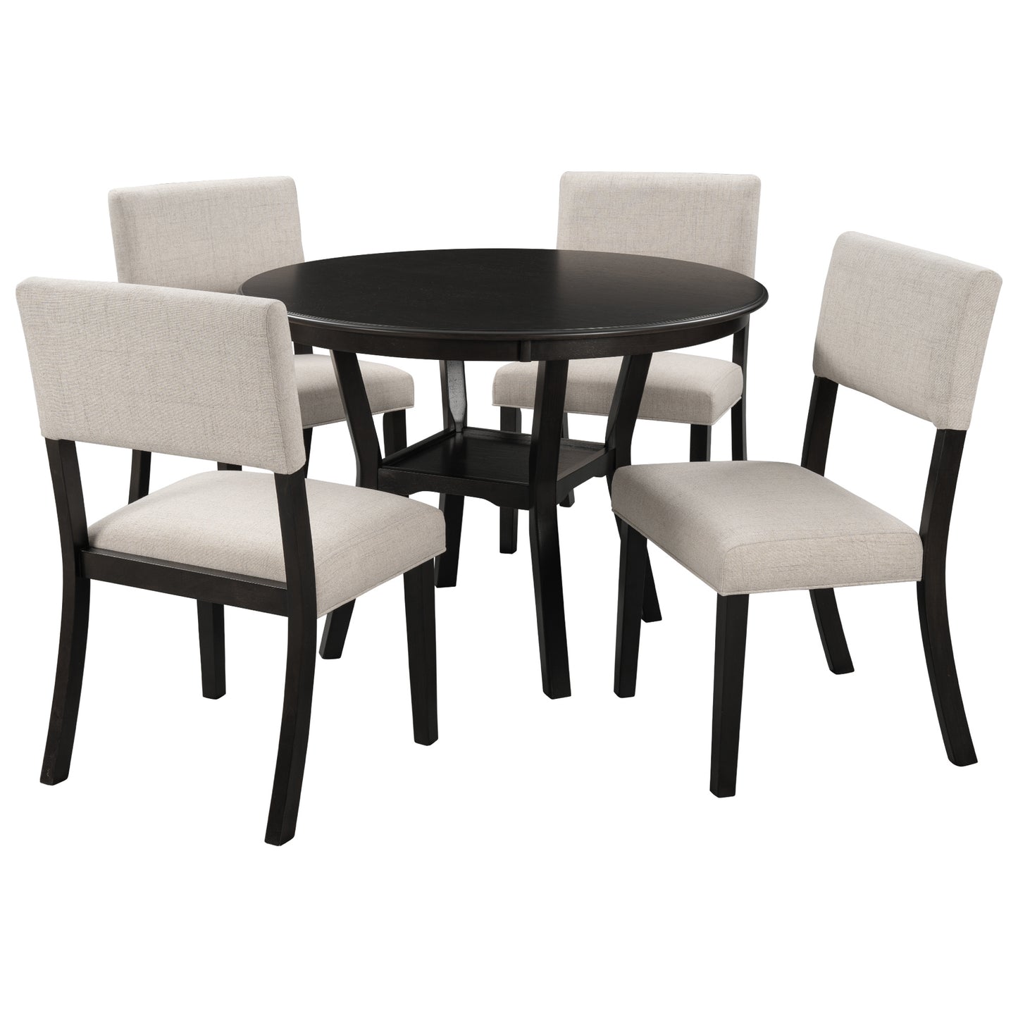 5-piece kitchen dining table set, espresso