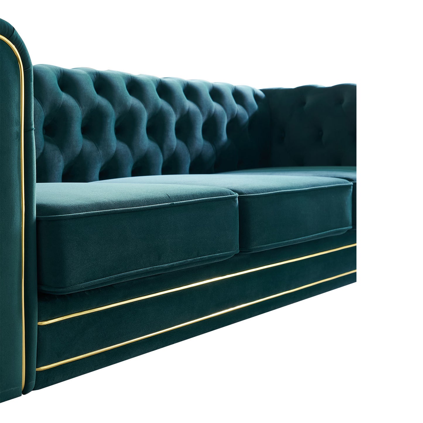 chesterfield velvet sofa, green