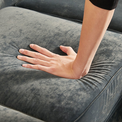 Moe Upholstered Sectional, Grey Velvet