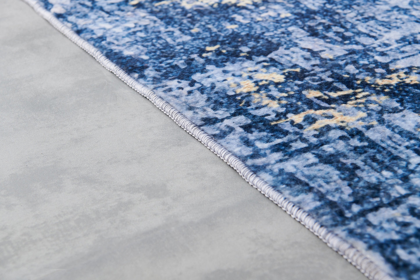 zara collection abstract design blue gold machine washable super soft area rug