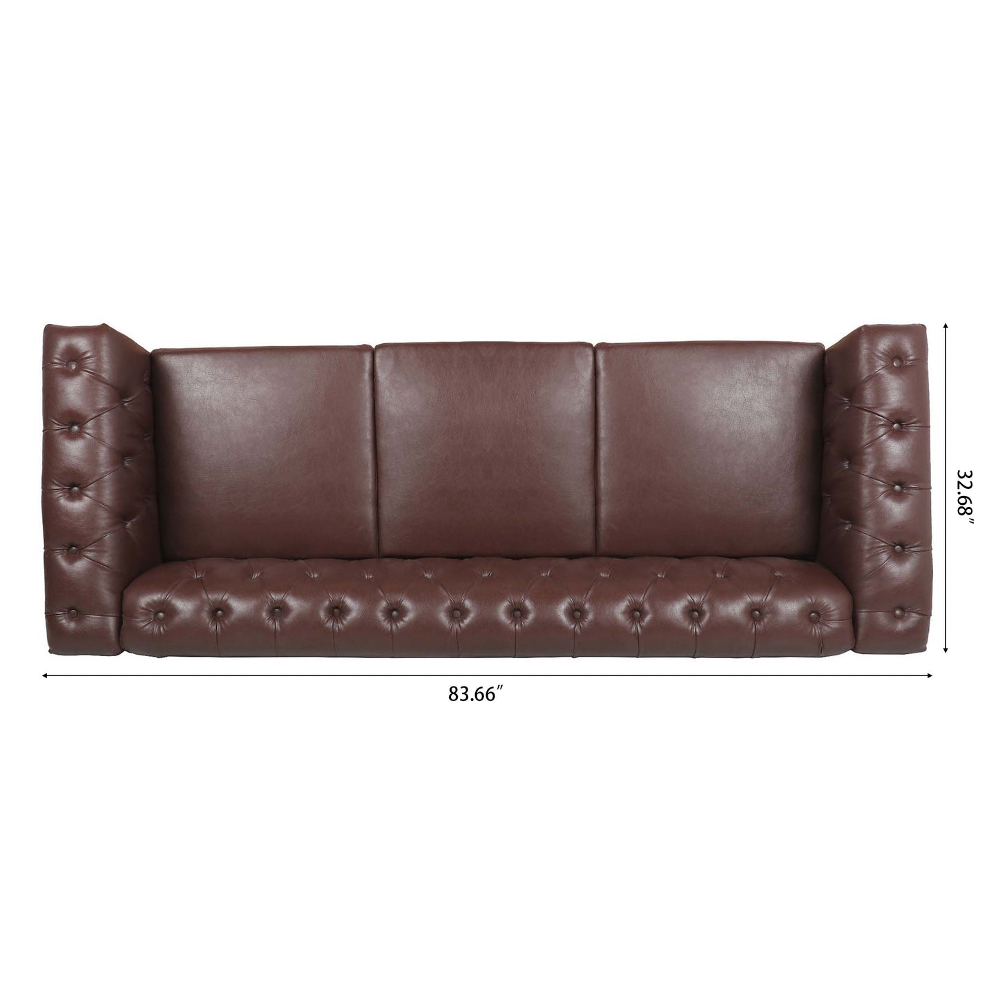 traditional chesterfield square arm sofa