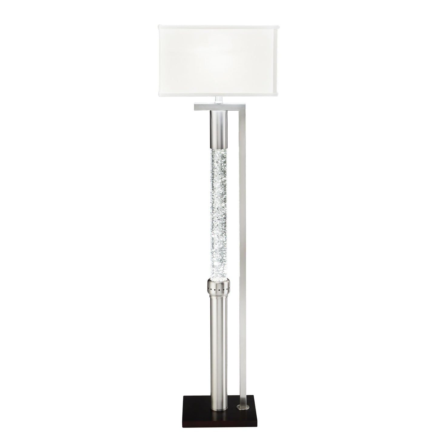 luxurious water dancing floor lamp with satin nickel finish metal sparkling