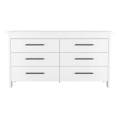 6 Drawer Double Dresser Wezz, Bedroom, White