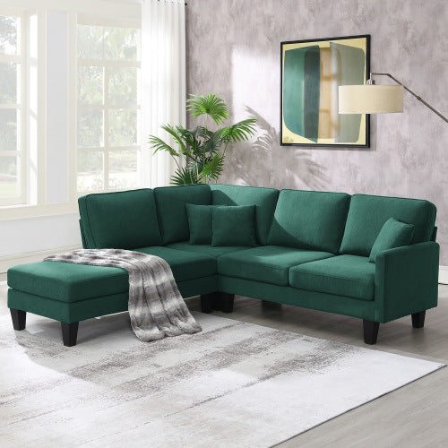 terry 5-seat couch set with chaise with 3 pillows