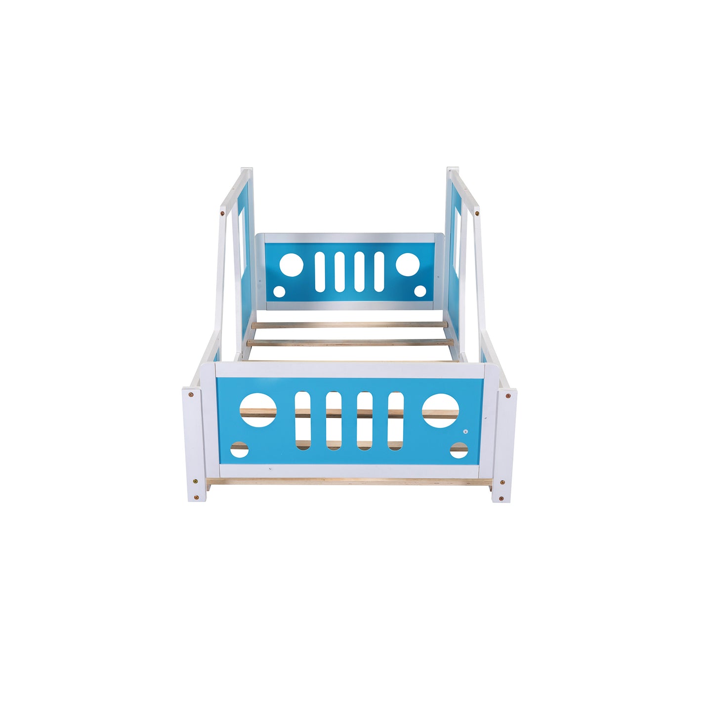 twin size classic car-shaped platform bed with wheels