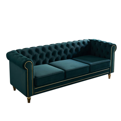Chesterfield Velvet Sofa, GREEN