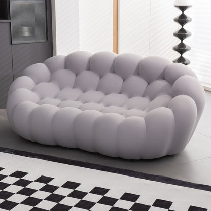 Modern Upholstered Fabric Bubble Sofa, Grey