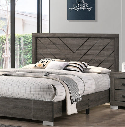 Unique Grey Finish Unique Size Bed